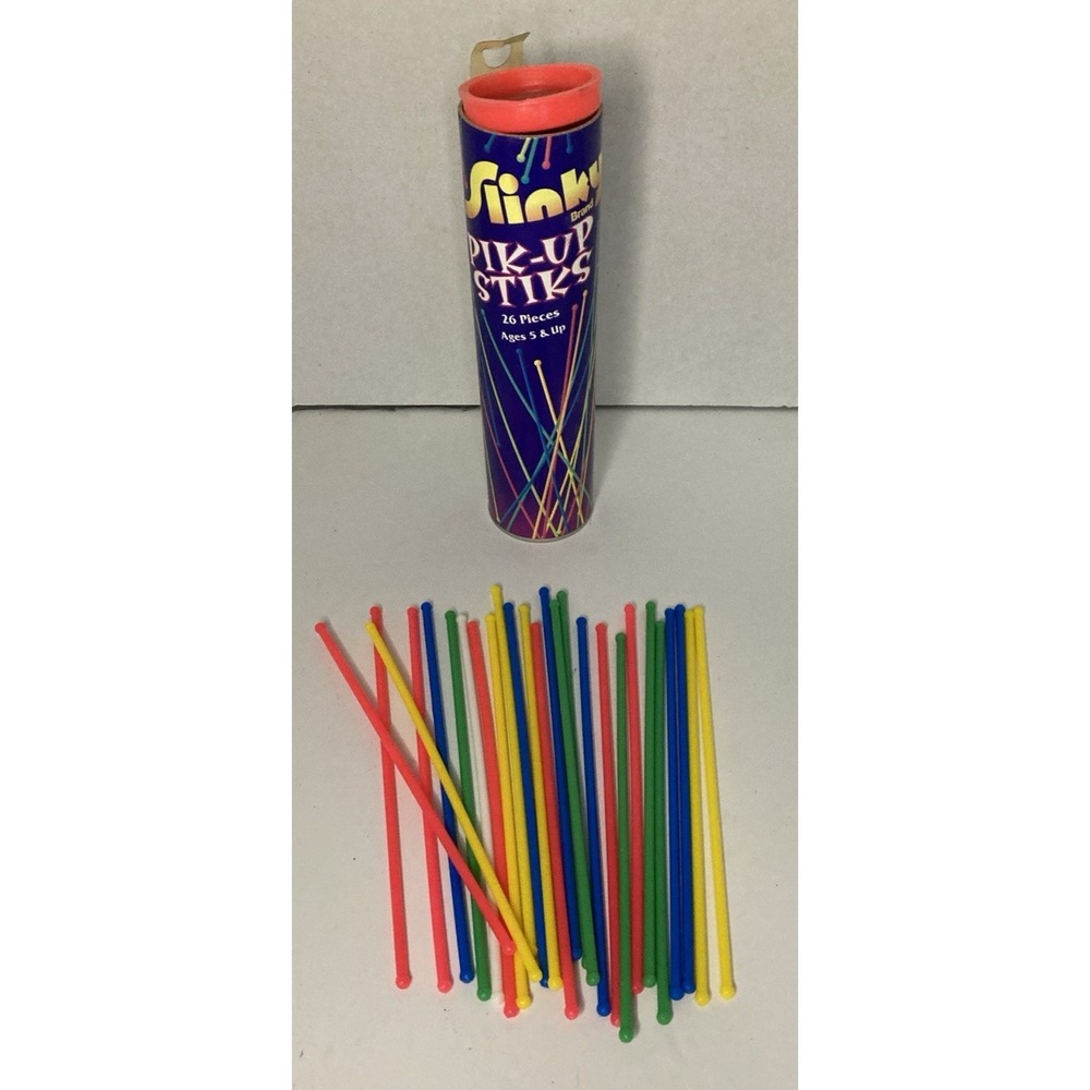 Vintage Slinky Pik-Up Stiks Pick Up Sticks Game Multi Color Classic Toy Retro US